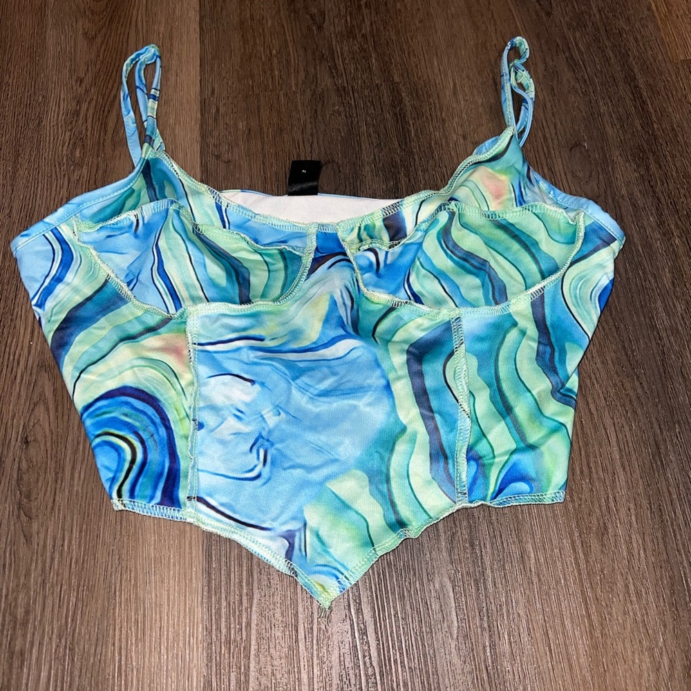 Blue and Green SHEIN Tank Top